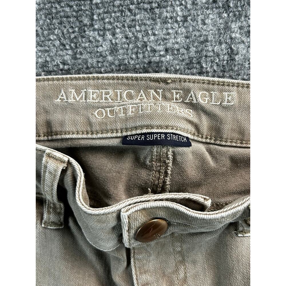 American Eagle Jegging Crop Gray Distressed Jeans Women's Size 10 - Picture 3 of 9